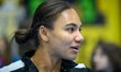 Omoregie Elizabeth of CSM Bucharest reacts during the Romania Liga 1 Handball game between...