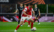 Tiknaz of SC Braga is seen in action during the UEFA Europa League semi-final first leg ma...