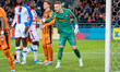 Goalkeeper Dmytro Riznyk plays during the game between FC Shakhtar Donetsk and Crystal Pal...