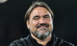 Daniel Farke, manager of Leeds United, celebrates with fans after a 3-1 win during the Pre...