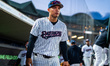 Jackson Castillo of the Somerset Patriots enters the field during a Minor League Baseball...