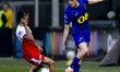 FC Utrecht player Alonzo Engwanda and NAC Breda player Clint Leemans during the Dutch Vrie...