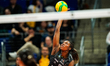 Merit Adigwe of Imoco Volley Conegliano serves the ball during the CEV Women's Champions L...