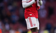 Eberechi Eze of Arsenal applauds home support at full time during the Premier League match...