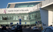 The exterior of the passenger terminal at Warsaw Chopin Airport is seen from the departure...