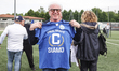 Roberto Olli, vice president of Calcio Desenzano, attends the Serie D match between San Gi...