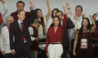 Ariadna Montiel, incoming President of the Morena Party, celebrates during the VIII Extrao...