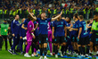 Petar Sucic of FC Internazionale celebrates winning the 21st scudetto during the Italian c...