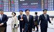 Jeong Won-oh (center), the Democratic Party of Korea's candidate for Seoul mayor, departs...