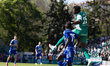 Peter Oluwajuwonlo Kareem of Bohemians Praha 1905 competes for the ball with Ahmad Ghali A...
