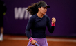 Ayla Aksu of Turkey competes in the round of 32 match against Elizara Yaneva of Bulgaria d...