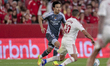 Takefusa Kubo of Real Sociedad runs with the ball during the La Liga EA Sports match betwe...