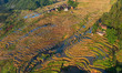 The scenery of Jiabang Terraced Fields in Congjiang County, Guizhou Province, China, on Ma...