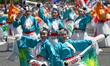 HIROSHIMA, JAPAN - MAY 5: 
Costumed performers from the Bingo Shinsengumi troupe dance wi...