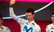 Members of the Movistar pro cycling team, including cyclists Enric Mas, Orluis Aular, Ivan...