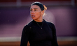 Ekaterine Gorgodze of Georgia competes against Francesca Jones of Great Britain during the...