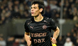 Franco Zapiola, a player for Platense, gestures during a Copa CONMEBOL Libertadores 2026 m...