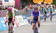 Pro cyclists finish the first stage of the 109th Giro d'Italia in Burgas, Bulgaria, on May...