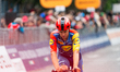 Pro cyclists finish the first stage of the 109th Giro d'Italia in Burgas, Bulgaria, on May...
