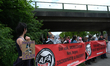 A counter-demonstration organized by anti-fascist groups takes place in Ter Apel, Netherla...