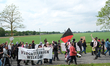 A counter-demonstration organized by anti-fascist groups takes place in Ter Apel, Netherla...