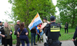 A counter-demonstration organized by anti-fascist groups takes place in Ter Apel, Netherla...
