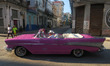 A classic American car is driven on a street in Havana, Cuba, on April 27, 2026. 