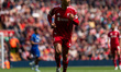 Liverpool's Virgil van Dijk is seen during the Premier League match between Liverpool and...