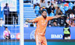 Maxime Crepeau #71 of Orlando City SC gives instructions to his teammates during the match...