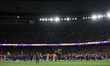 FC Barcelona players celebrate the La Liga championship during the La Liga EA Sports 2025/...