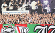 Legia Warsaw fans attend the PKO BP Bank Polski Ekstraklasa Polish Football League match b...