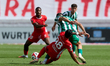 Jackson Mendoza of Valletta challenges Alen Kurtalic of Floriana during the YoHealth Malta...