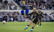 David Martinez #30 of Los Angeles FC shoots the ball during matchday 12 of Major League So...