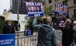 Members of Rise and Resist and supporters protest the ''Fox Upfront 2026,'' an annual even...