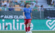 David Affengruber of Elche CF controls the ball during the La Liga EA Sports match between...