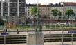 Travelers wait and walk on platforms at Munich East Station in Munich, Bavaria, Germany, o...