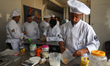 Palestinian youths learn culinary arts at Smile Kitchen Culinary Academy in Gaza City on M...