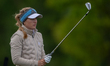 Luna Sobron Galmes of Spain hits her second shot on the 6th hole during the third round of...