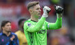 Dean Henderson of Crystal Palace reacts after the Premier League match between Brentford a...