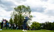 Charlotte Heath of England drives off the tee of the 5th hole during the final round of th...