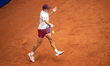 Alex de Minaur of Australia plays a forehand shot to Francisco Cerundolo during their Men'...