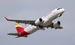 An Iberia Airbus A320-251N takes off from Barcelona-El Prat Airport, in Barcelona, Spain,...