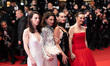 Milena Smit, Victoria Luengo, Patrick Criado, and Barbara Lennie attend the ''Amarga Navid...