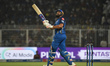 Mumbai Indians' Rohit Sharma in action during the Indian Premier League match between Kolk...