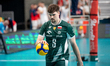 Mikolaj Sawicki plays during a volleyball game between Poland and Serbia in Sosnowiec, Pol...