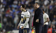 Jordan Carrillo #33 of Pumas UNAM receives instructions from Head Coach Efrain Juarez duri...