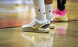 Nike A'Two shoes worn by A'ja Wilson #22 of the Las Vegas Aces during the WNBA game betwee...