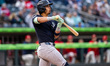 Oswaldo Cabrera of the Scranton/Wilkes-Barre RailRiders checks his swing during a Minor Le...