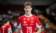 Jakub Przybylkowicz plays during a volleyball game between Poland and Ukraine in Katowice,...