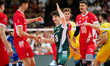 Maksymilian Granieczny plays during a volleyball game between Poland and Ukraine in Katowi...